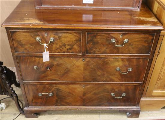 A small 19th century mahogany chest W.88cm